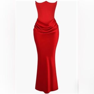 House of CB - Persephone Strapless Satin Corset Cocktail Dress